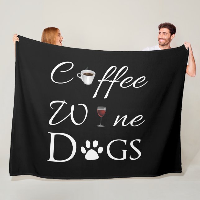 Coffee Wine Dogs Fleece Blanket (In Situ)
