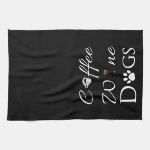 Coffee Wine Dogs Kitchen Towel