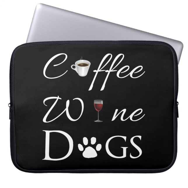 Coffee Wine Dogs Laptop Sleeve (Front)
