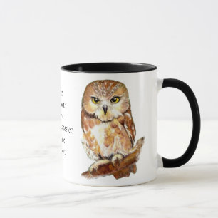 Coffee with Friend Quote and Cute Owl Mug