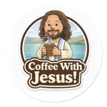 Coffee With Jesus Stickers (1.5”)