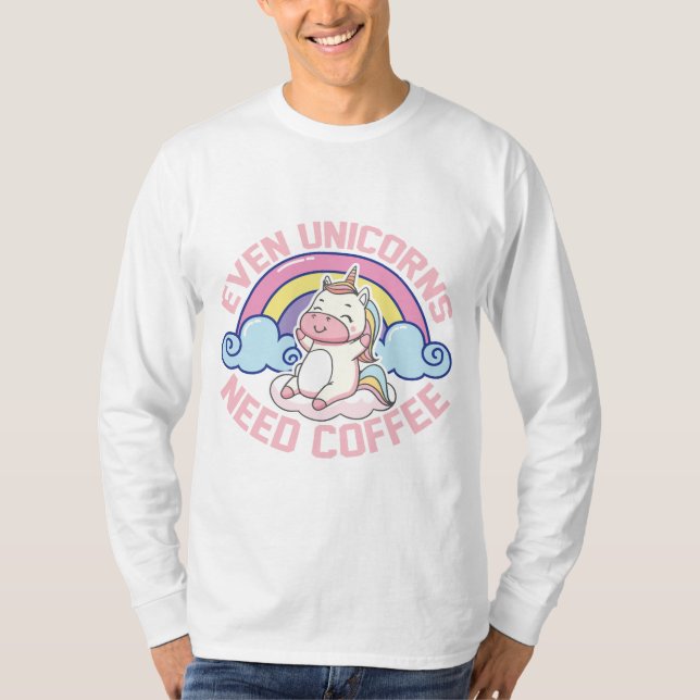 Coffee With Unicorn T-Shirt (Front)