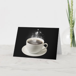Coffee with Valentine Hearts  Holiday Card