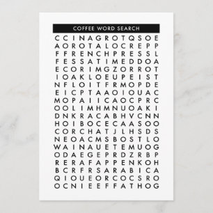 coffee word search puzzle invitation