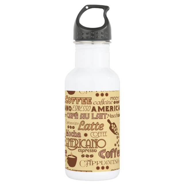 Coffee Words 532 Ml Water Bottle (Front)
