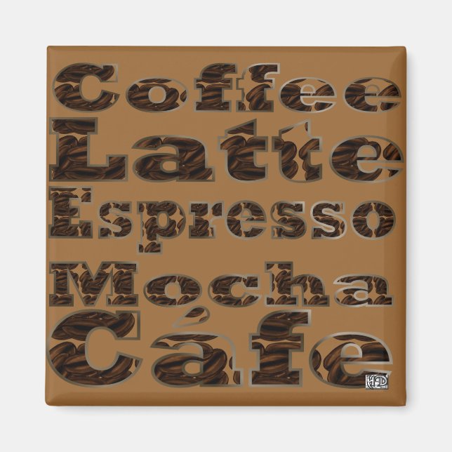 Coffee Words Magnet (Front)