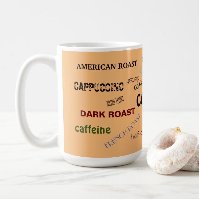 Coffee Words Mug (With Donut)