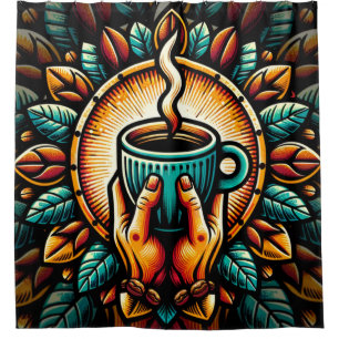 Coffee Worship Shower Curtain