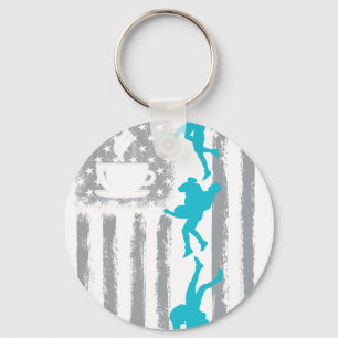 coffee wrestling - Vintage USA American Flag for w Key Ring