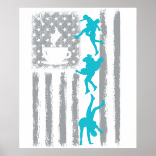 coffee wrestling - Vintage USA American Flag for w Poster