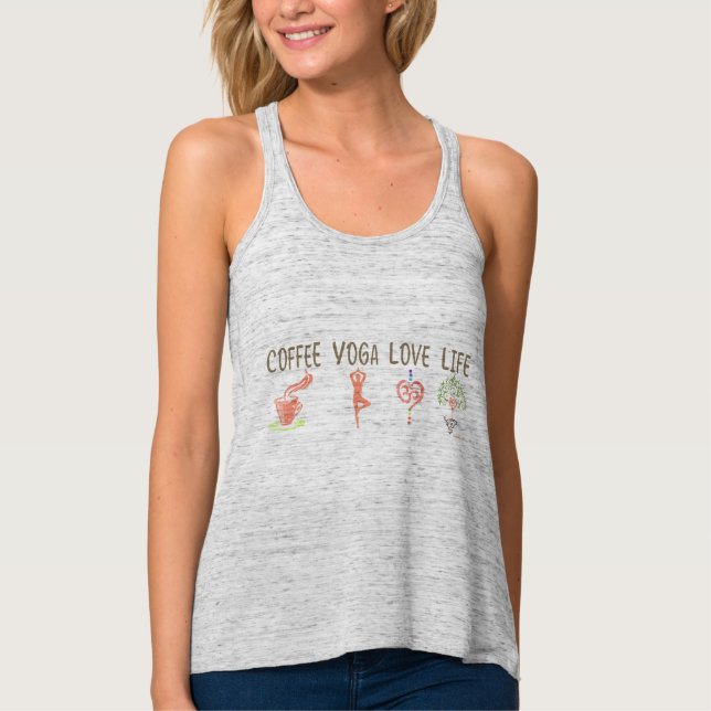 Coffee Yoga Love Life (Both Sides) Singlet (Front)