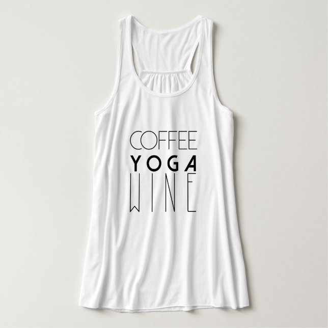 Coffee Yoga Wine | Chic Typography Singlet (Design Front)