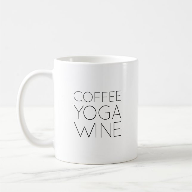 Coffee Yoga Wine Coffee Mug (Left)