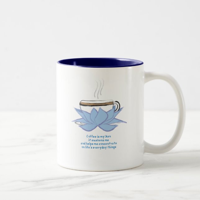 coffee zen Two-Tone coffee mug (Right)