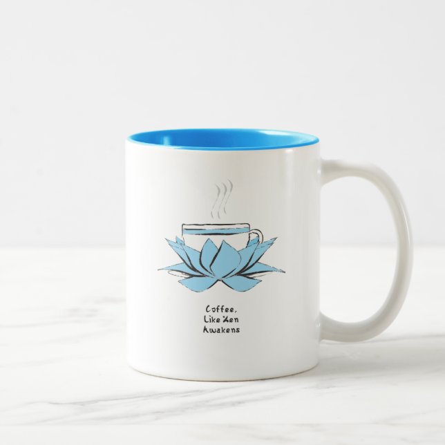 coffee zen Two-Tone coffee mug (Right)