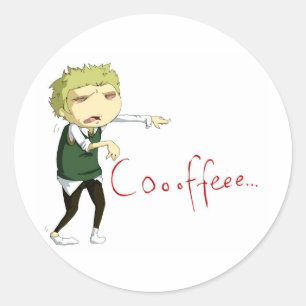 Coffee Zombie Classic Round Sticker