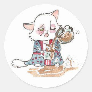 Coffee Zombie Lupin Classic Round Sticker