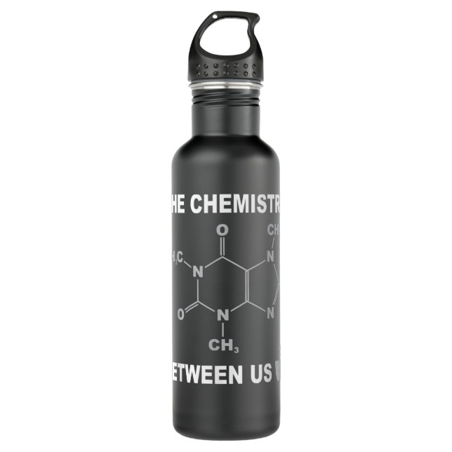 CoffeeCaffeine Molecule Shirt With Funny Saying 710 Ml Water Bottle (Front)