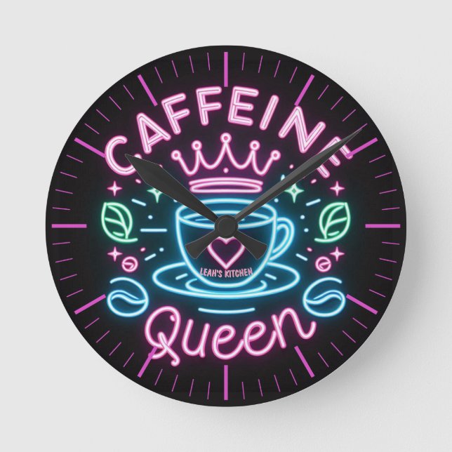 ☕Coffeecore Clock Coffee Meme Caffeine Queen (Front)