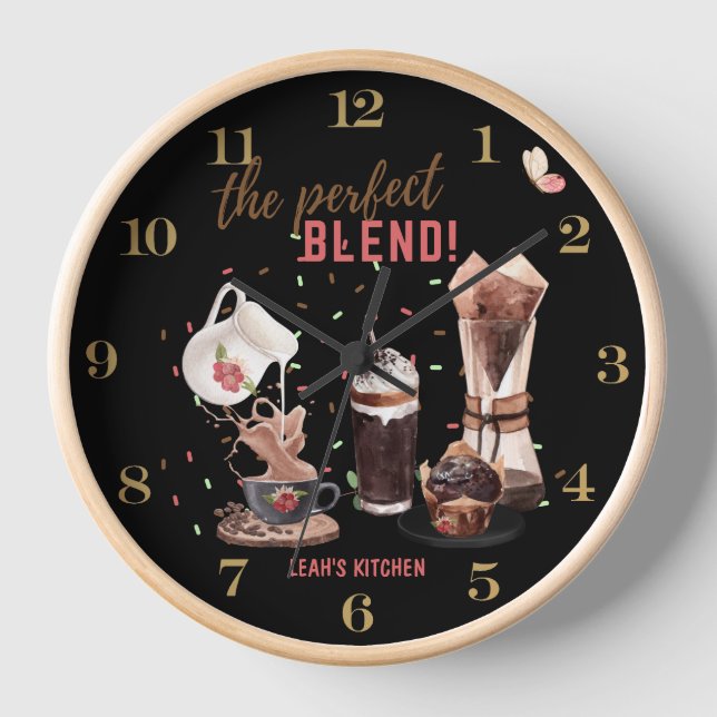 ☕ Coffeecore Clock Coffee Memes Barista Chalkboard (Front)