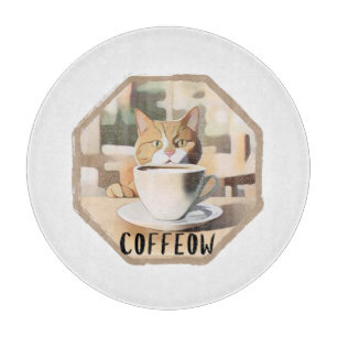 Coffeow Busy Cute Cat Cutting Board