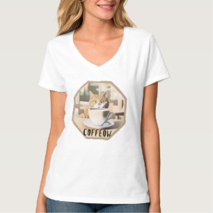 Coffeow Busy Cute Cat T-Shirt