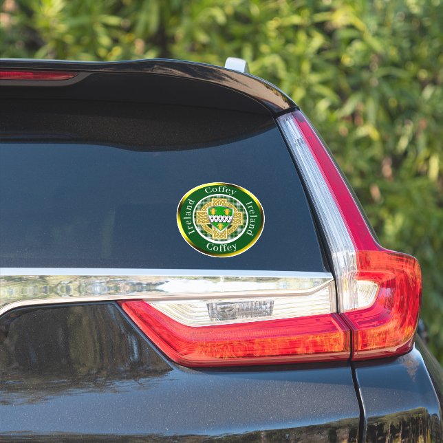 Coffey Irish Shield & Celtic Cross Personalised (Car Side)