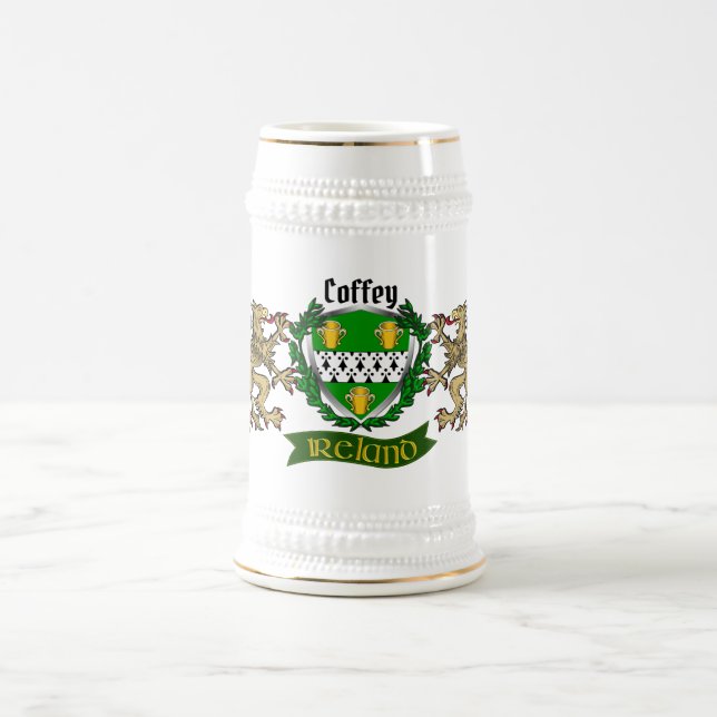 Coffey/O'Coffey Irish Shield Personalised Beer Stein (Center)
