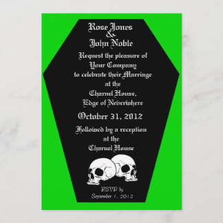 Coffin Ebony (Lime) Wedding Invitation