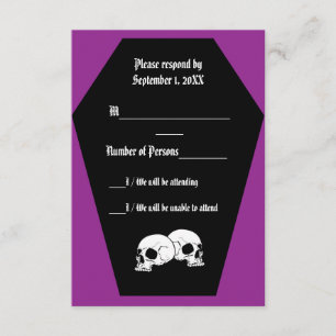 Coffin Ebony (Purple) RSVP Card