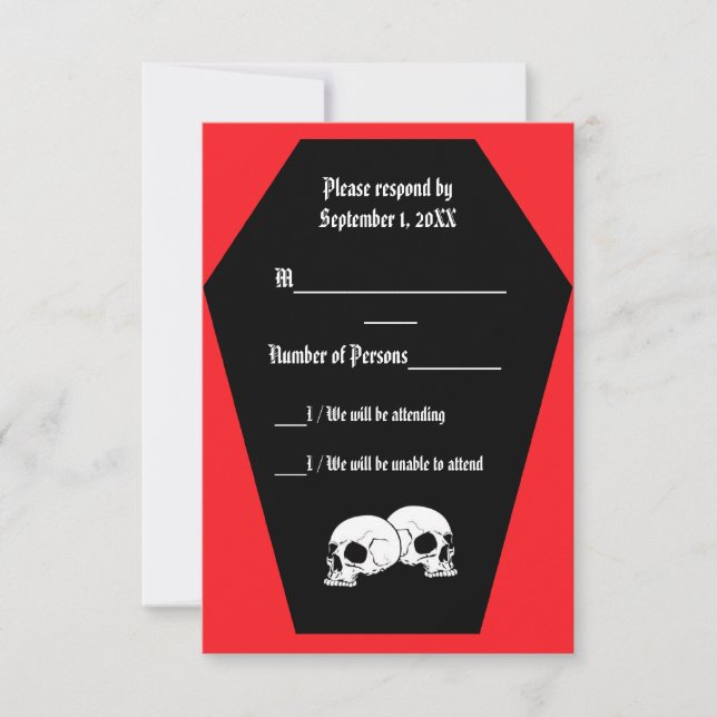 Coffin Ebony (Ruby) RSVP Card (Front)