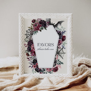 Coffin Halloween Baby Shower Favours Sign