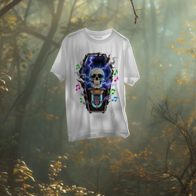 Coffin Jukebox Skull – Electric Afterlife Tee (Creator Uploaded)