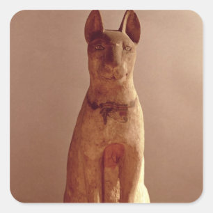 Coffin of a cat protected by the goddess Bastet (p Square Sticker