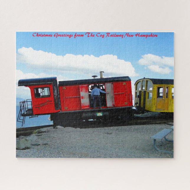 Cog Railway New Hampshire. Christmas Greetings Jigsaw Puzzle (Horizontal)
