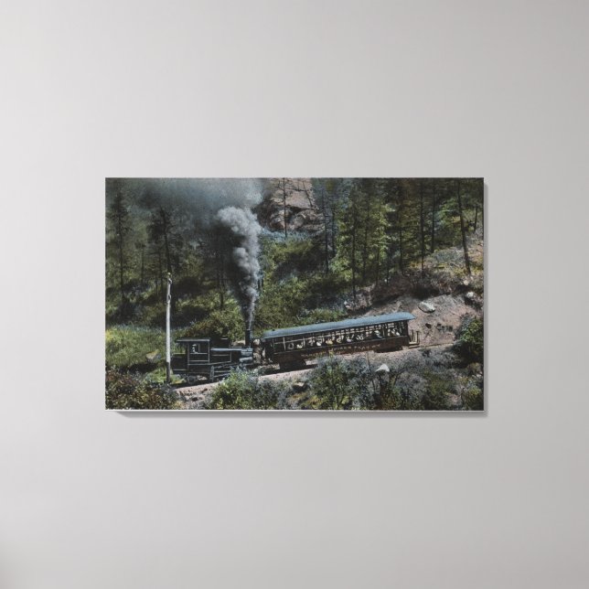 Cog Wheel Train Climbing Up Canvas Print (Front)