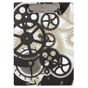 Cog wheels work clipboard