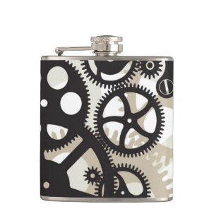 Cog wheels work hip flask