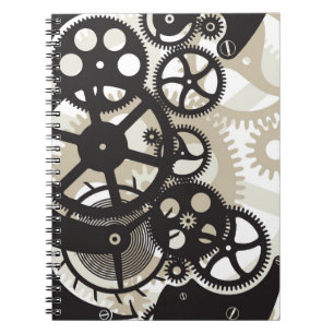 Cog wheels work spiral notebook