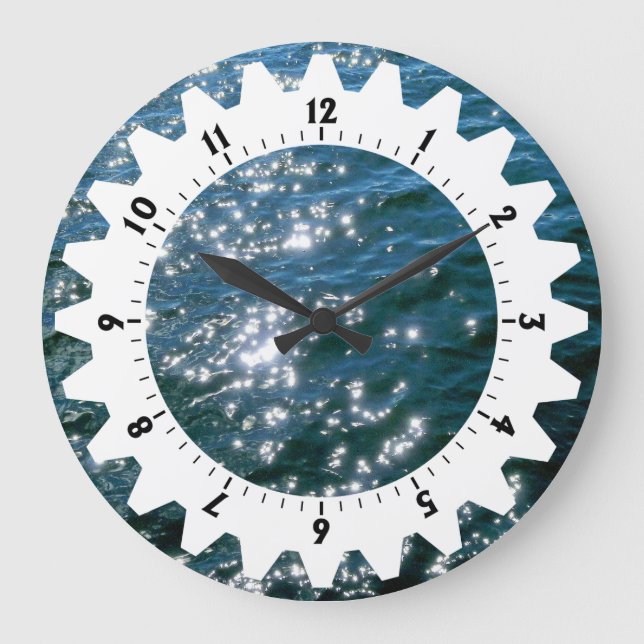 Cogged 01 - Sparkling Water Large Clock (Front)