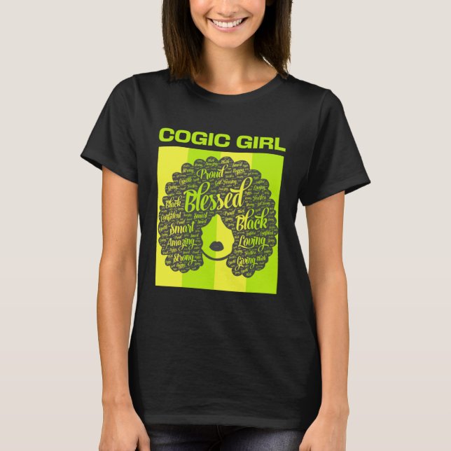 COGIC Girl Christian Woman Afro T-Shirt (Front)