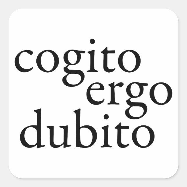 Cogito Ergo Dubito Square Sticker (Front)