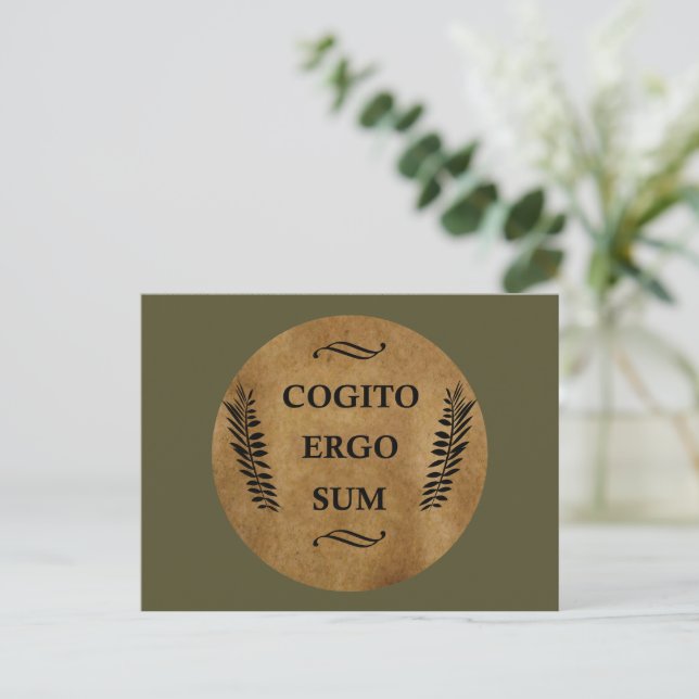 Cogito ergo sum holiday postcard (Standing Front)