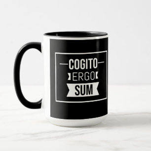 Cogito ergo sum - Latin phrase -black Mug