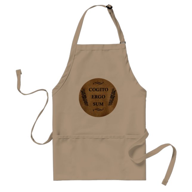 cogito ergo sum, latin phrase standard apron (Front)
