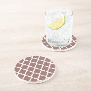Cognac Brown Moroccan Tile Trellis Coaster