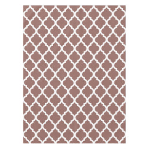Cognac Brown Moroccan Tile Trellis Tablecloth