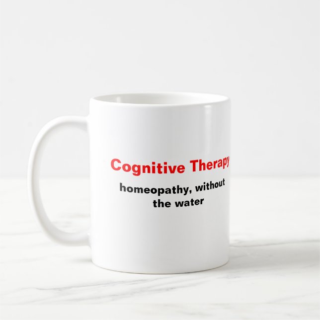 Cognitive Therapy, homaeopathy, without the water Coffee Mug (Left)