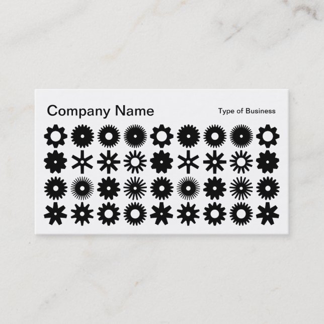 Cogs - Black and White Business Card (Front)