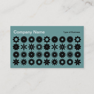 Cogs - Black on Ocean Green Business Card
